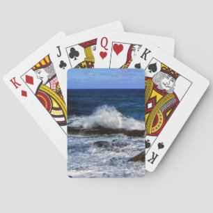 Crashing Wave On Rock Formation Playing Cards