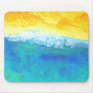 Crashing Waves Abstract Seascape Painting Mouse Mat