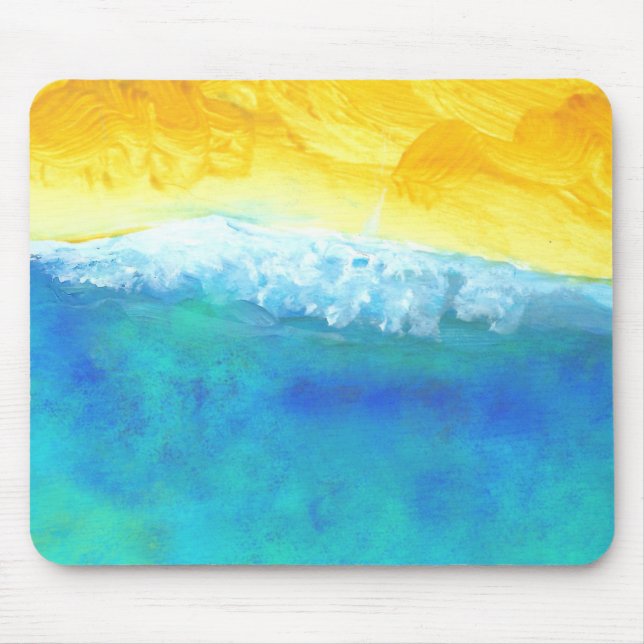 Crashing Waves Abstract Seascape Painting Mouse Mat (Front)