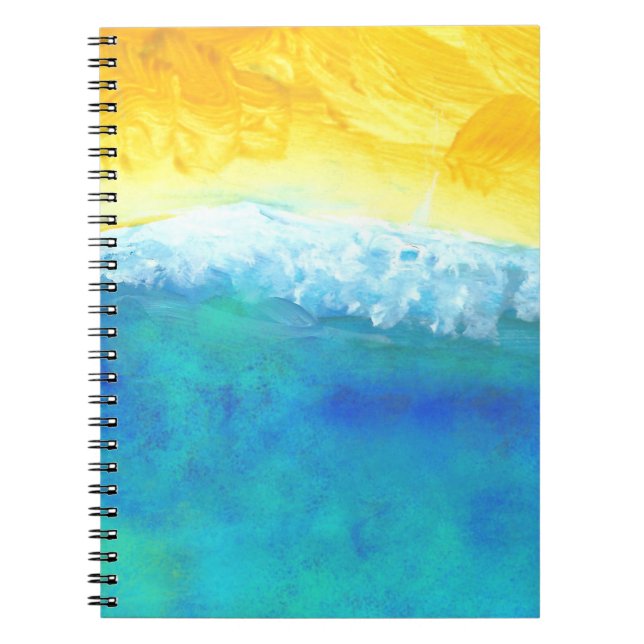 Crashing Waves Abstract Seascape Painting Notebook (Front)