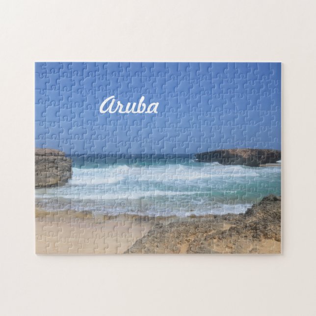 Crashing Waves at Boca Keto in Aruba Jigsaw Puzzle (Horizontal)