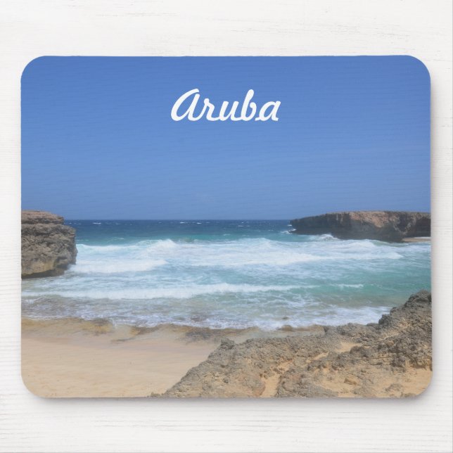 Crashing Waves at Boca Keto in Aruba Mouse Mat (Front)