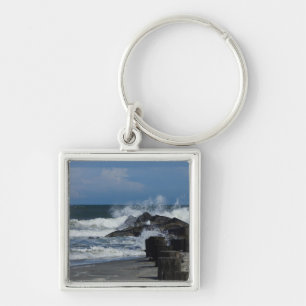 Crashing Waves At Folly Key Ring