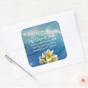 Crashing Waves Frangipani Return Address Seal