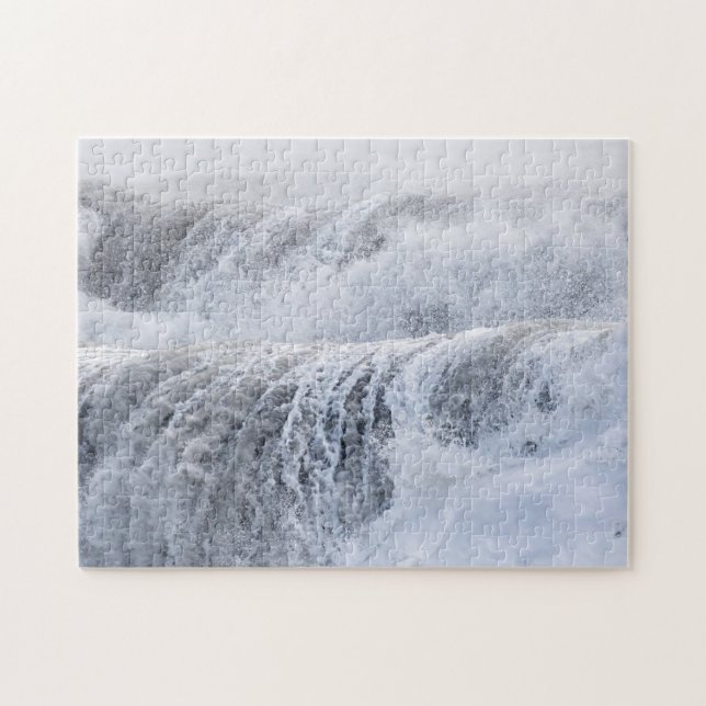 Crashing Waves In Winter Jigsaw Puzzle (Horizontal)