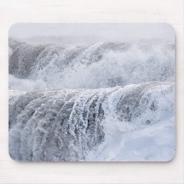 Crashing Waves In Winter Mouse Mat (Front)