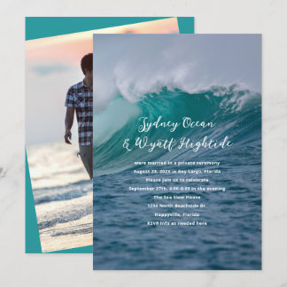 Crashing Waves Private Marriage Reception Only Invitation