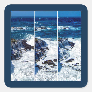 Crashing Waves Series Of Images Square Sticker