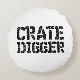 Crate Digger Round Cushion