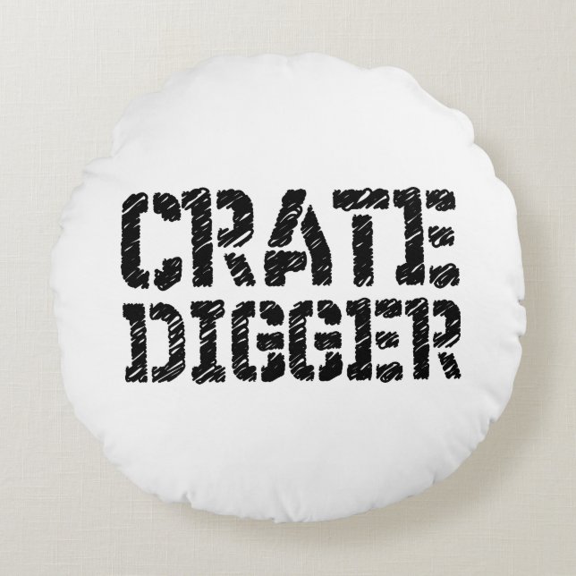 Crate Digger Round Cushion (Front)