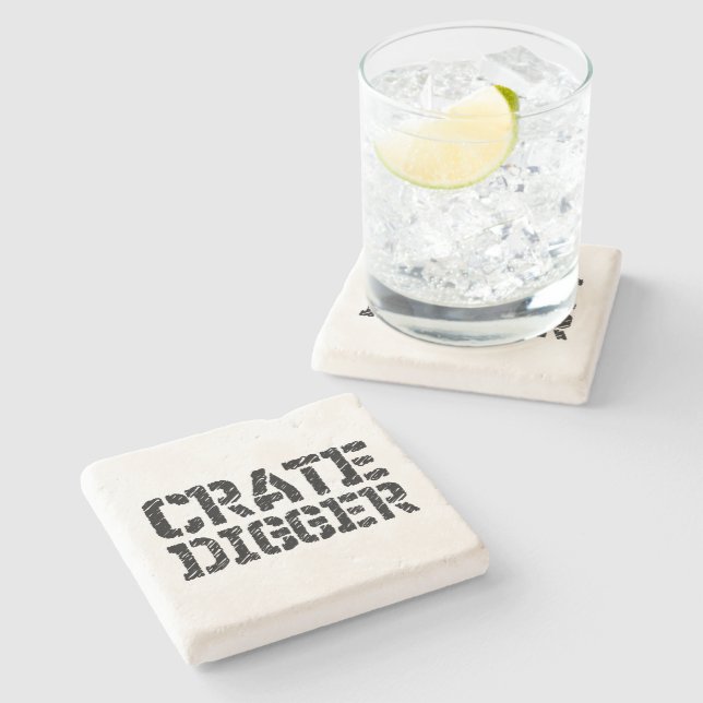 Crate Digger Stone Coaster (Side)