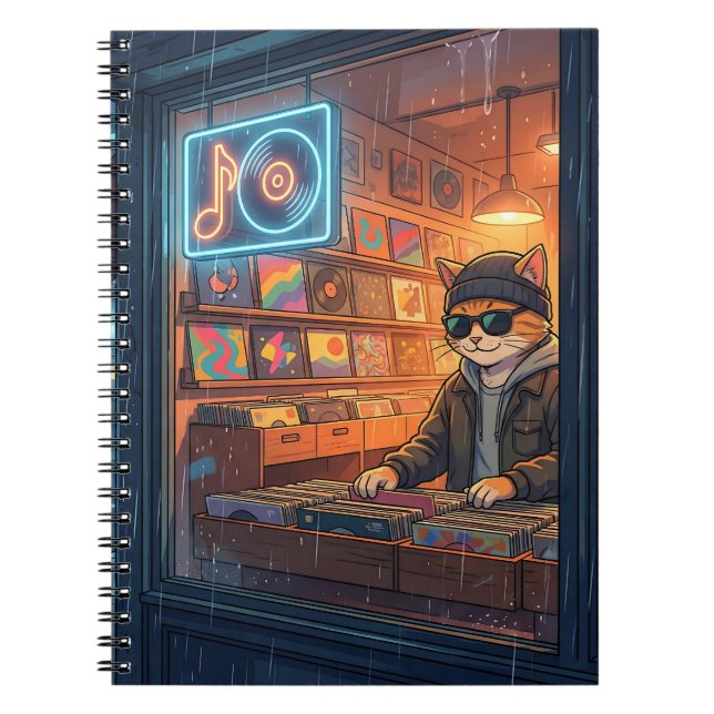 Crate Digging at the Vinyl Store Notebook (Front)