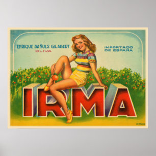 Crate Label Print from Spain with Old Olive Brand