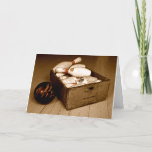 Crate of Old Bowling Pins Card