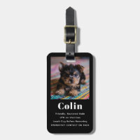 Crate Tag Pet Photo Emergency Contact