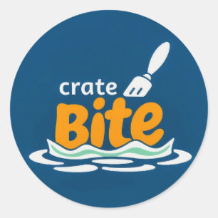 CrateBite: Dive into Freshness Classic Round Sticker