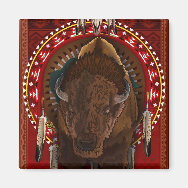 Cratemade Native American Buffalo Magnet (Front)