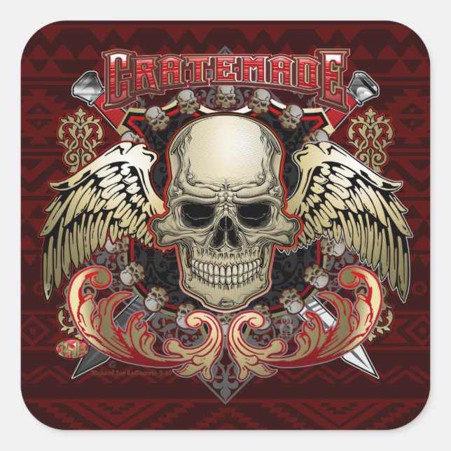 Cratemade Skull with wings sticker (Front)