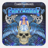 Cratemade Winged Skull Art Design sticker 2