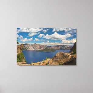 Crater Lake and Wizard Island, Crater Lake Canvas Print