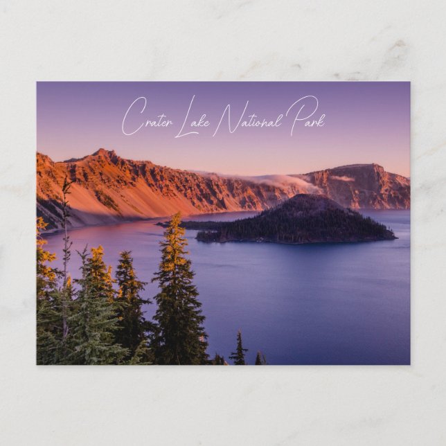 Crater Lake at Sunset Postcard (Front)