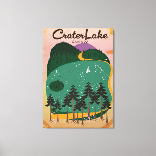 Crater lake Canada Travel poster Canvas Print
