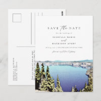 CRATER LAKE Destination Save the Date Postcard