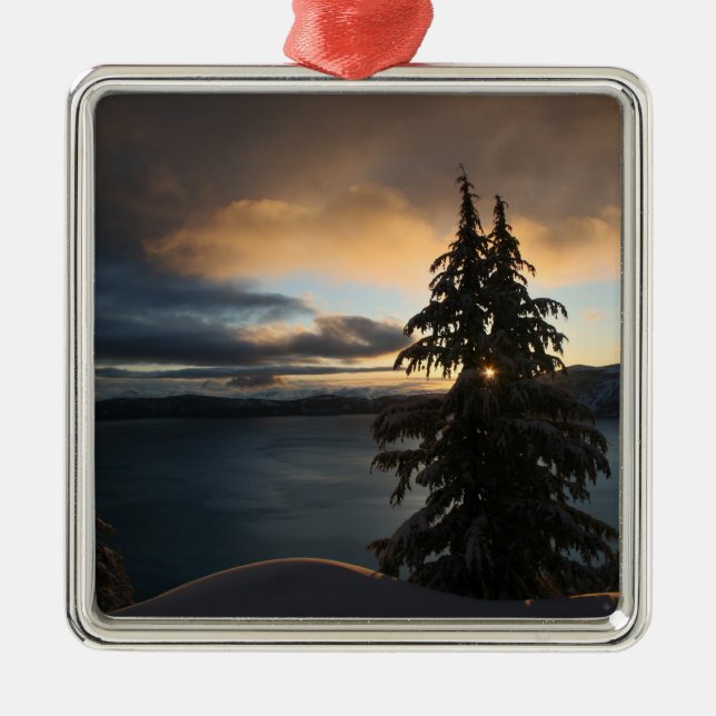 Crater Lake in Winter Ornament (Front)