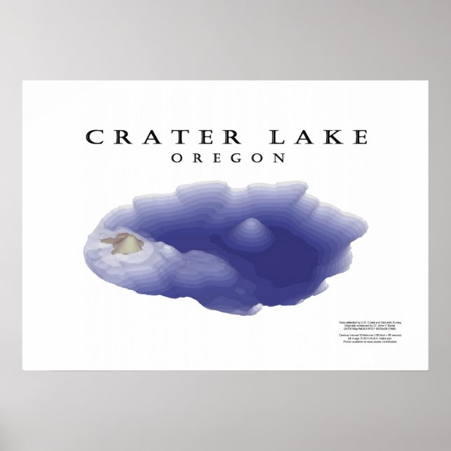 Crater Lake map Poster (Front)
