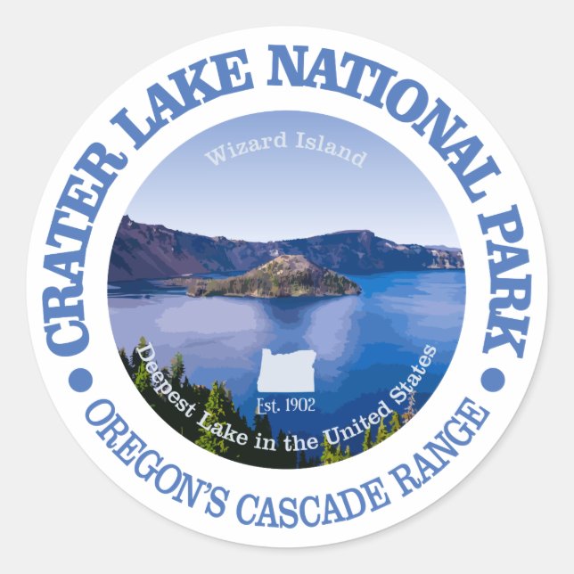 Crater Lake National Park Classic Round Sticker (Front)