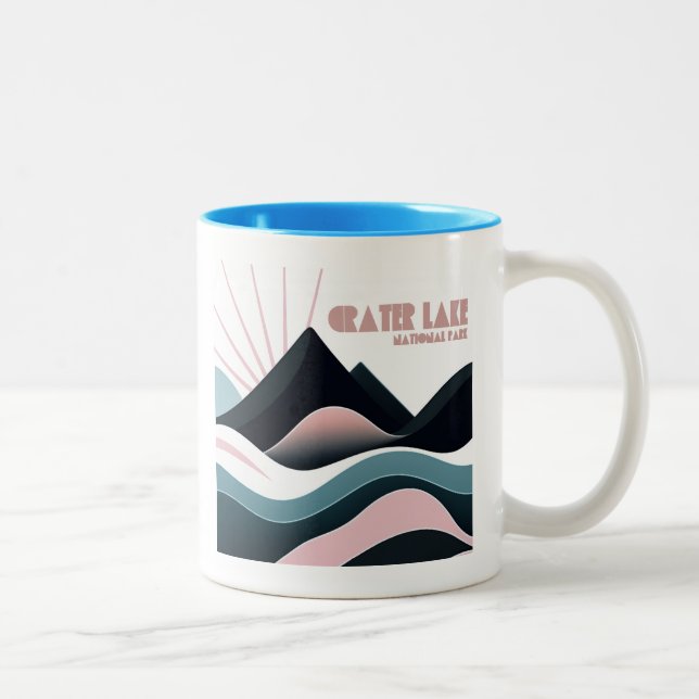Crater Lake National Park Coloured Hills Two-Tone Coffee Mug (Right)