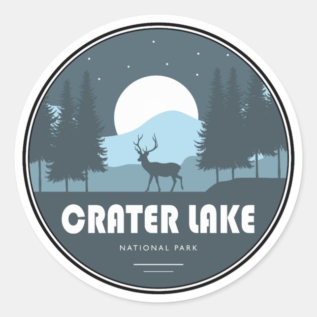 Crater Lake National Park Deer Classic Round Sticker (Front)
