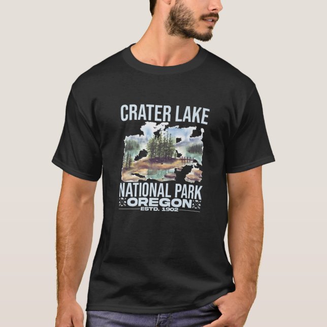 Crater Lake National Park Hiking Oregon Camping T-Shirt (Front)