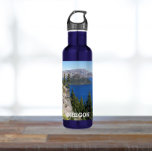 Crater Lake National Park Landscape 710 Ml Water Bottle<br><div class="desc">Quench your thirst from this trendy,  stainless steel water bottle that features a scenic photo image of Wizard Island and the sapphire blue waters of Crater Lake,  Oregon. Perfect for travel and hiking trips! Select your bottle colour.</div>