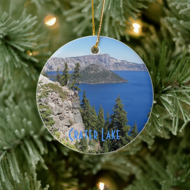 Crater Lake National Park Landscape Holiday Ceramic Tree Decoration (Tree)