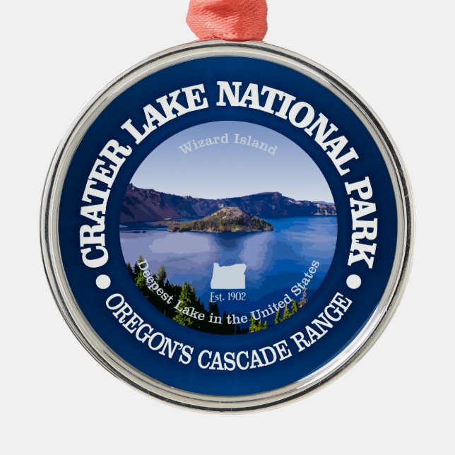 Crater Lake National Park Metal Tree Decoration (Front)