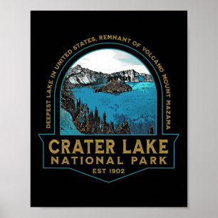 Crater Lake National Park Oregon Mount Mazama Hiki Poster