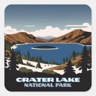 Crater Lake National Park Oregon Square Sticker