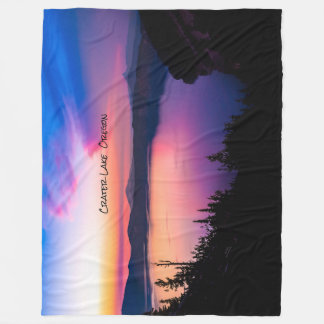 Crater Lake National Park Oregon Sunset Fleece Blanket