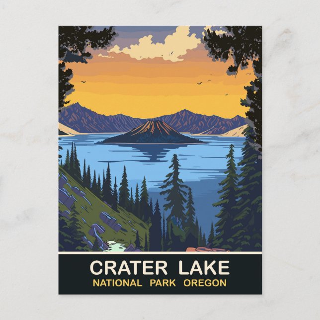 Crater Lake, National Park, Oregon, Travel Postcard (Front)