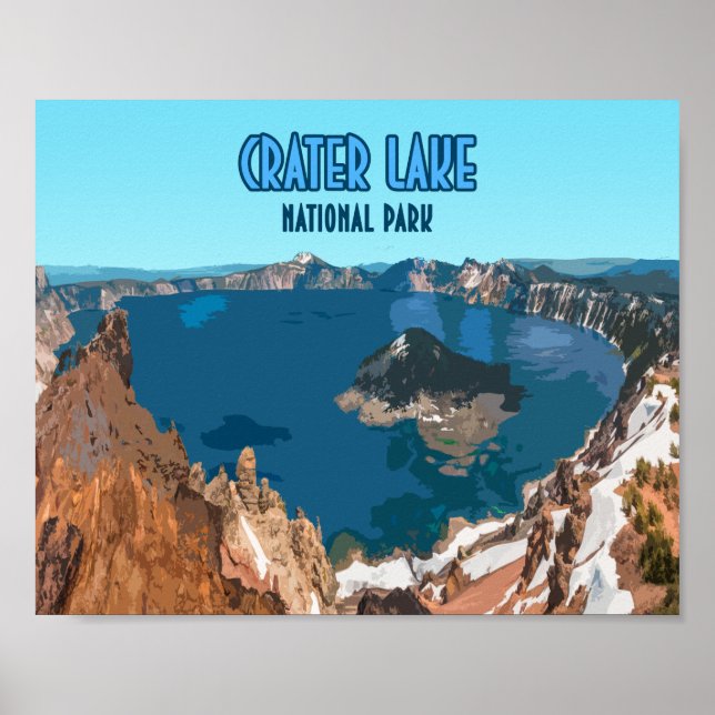 Crater Lake National Park Oregon Vintage Poster (Front)
