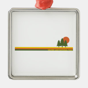 Crater Lake National Park Pine Trees Sun Metal Tree Decoration