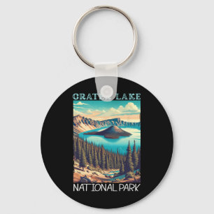 Crater Lake National Park Retro Hiking Camping Vac Key Ring