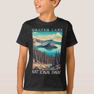 Crater Lake National Park Retro Hiking Camping Vac T-Shirt