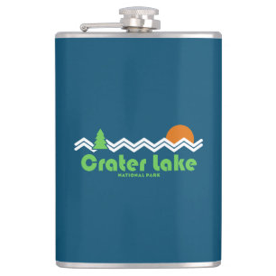 Crater Lake National Park Retro Hip Flask