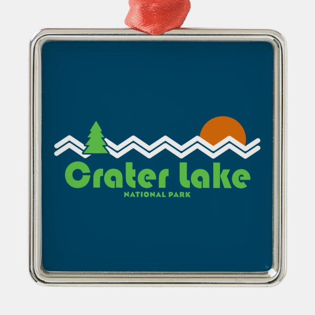 Crater Lake National Park Retro Metal Tree Decoration (Front)