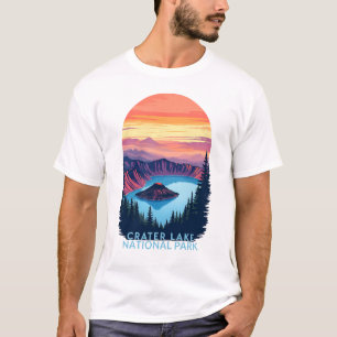 Crater Lake National Park – Retro Sunset Landscape T-Shirt