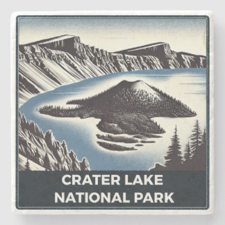 Crater Lake National Park Stone Coaster