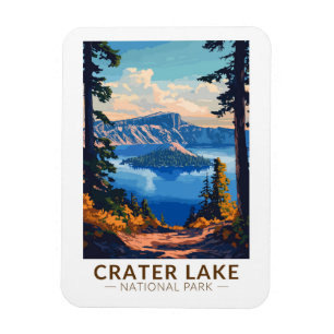 Crater Lake National Park Travel Art Vintage Magnet