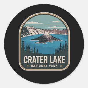 Crater Lake National Park Vintage Badge Classic Round Sticker